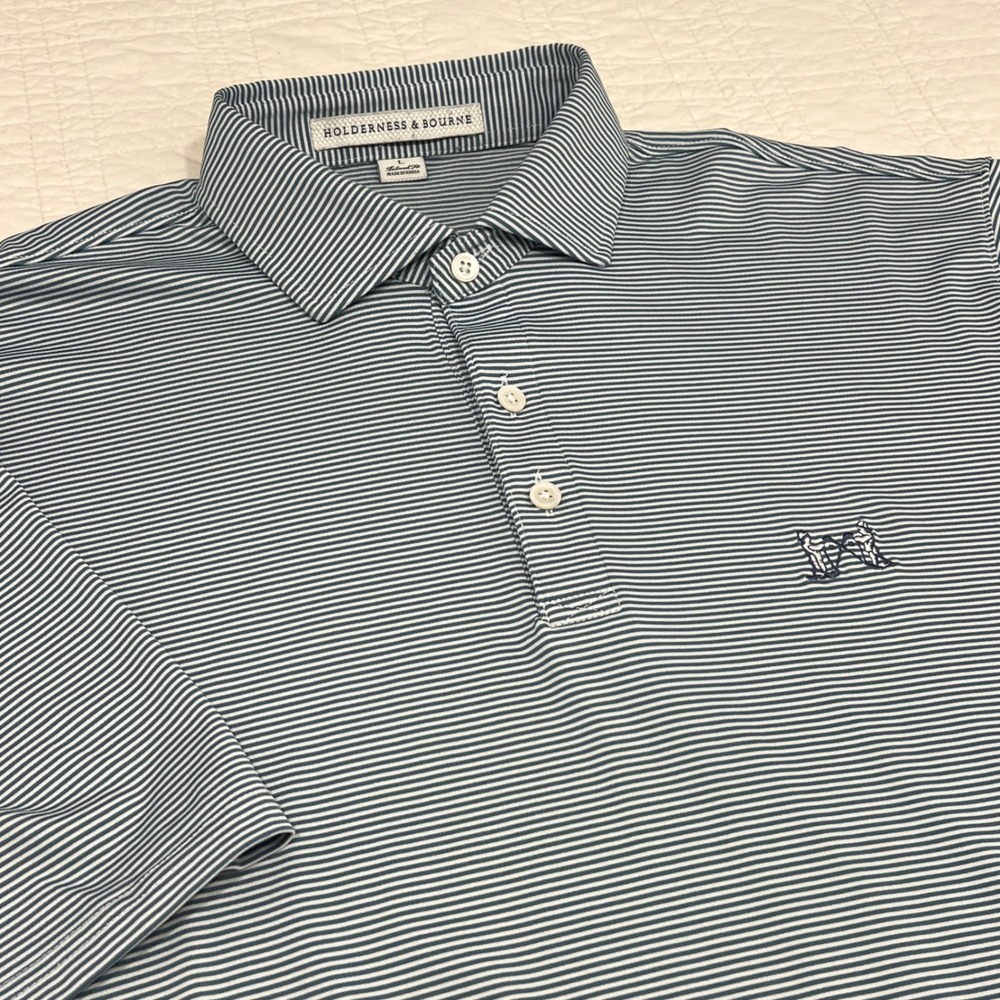 Holderness & Bourne Polo Shirt Mens Large National Golf Links of America NGLA